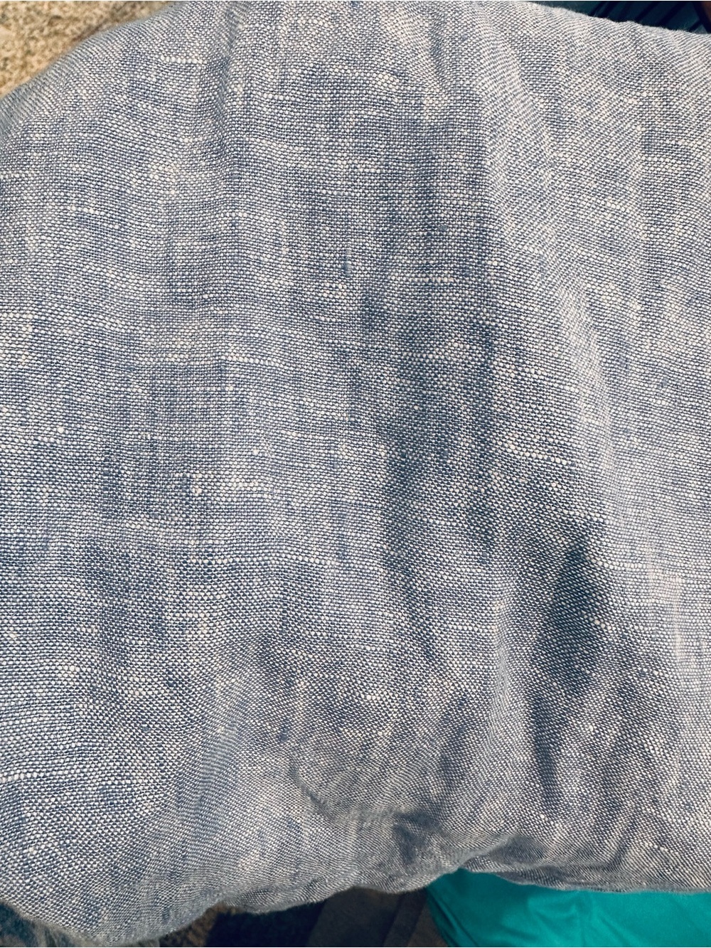 Lands' End Chambray Puff-Sleeve Tiered Midi Dress — Light Blue - Picture 6 of 10
